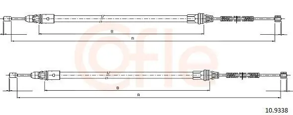 Seilzug, Feststellbremse hinten links hinten rechts COFLE 10.9338