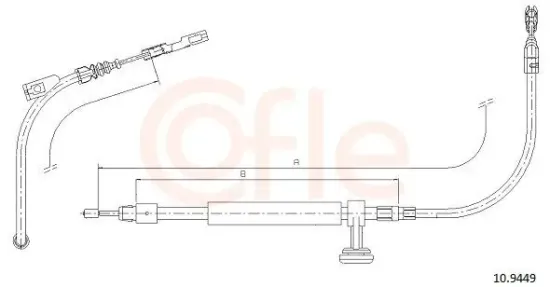 Seilzug, Feststellbremse COFLE 10.9449 Bild Seilzug, Feststellbremse COFLE 10.9449