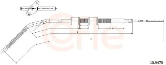 Seilzug, Feststellbremse hinten links COFLE 10.9470 Bild Seilzug, Feststellbremse hinten links COFLE 10.9470