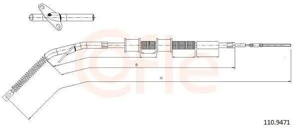 Seilzug, Feststellbremse hinten rechts COFLE 10.9471