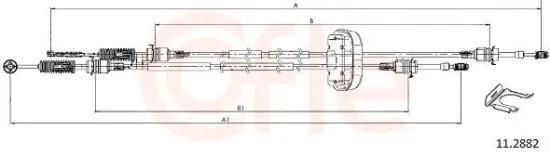 Seilzug, Schaltgetriebe COFLE 11.2882 Bild Seilzug, Schaltgetriebe COFLE 11.2882