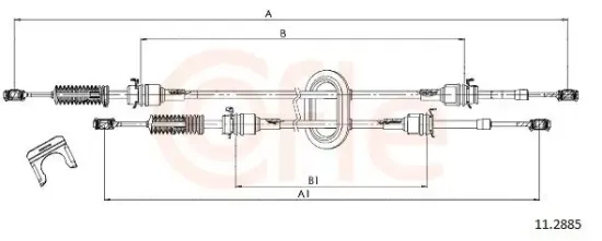 Seilzug, Schaltgetriebe COFLE 11.2885 Bild Seilzug, Schaltgetriebe COFLE 11.2885