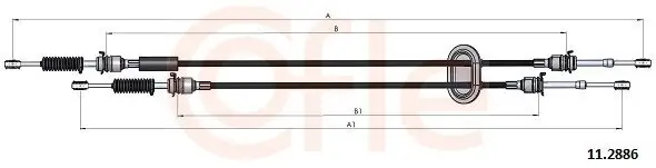 Seilzug, Schaltgetriebe COFLE 11.2886 Bild Seilzug, Schaltgetriebe COFLE 11.2886