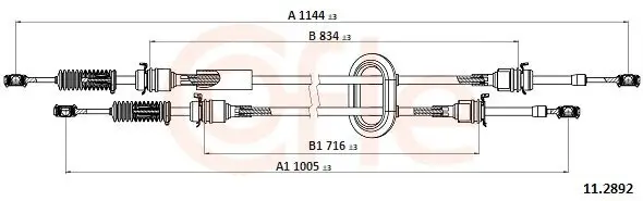 Seilzug, Schaltgetriebe COFLE 11.2892 Bild Seilzug, Schaltgetriebe COFLE 11.2892