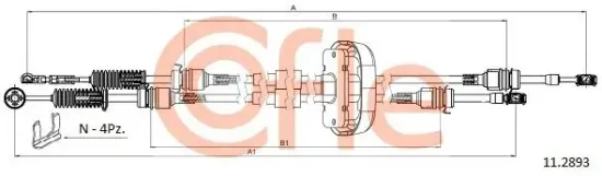 Seilzug, Schaltgetriebe COFLE 11.2893 Bild Seilzug, Schaltgetriebe COFLE 11.2893