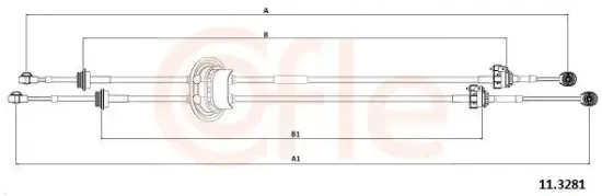 Seilzug, Schaltgetriebe COFLE 11.3281 Bild Seilzug, Schaltgetriebe COFLE 11.3281