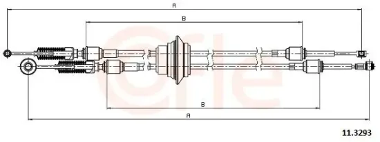 Seilzug, Schaltgetriebe COFLE 11.3293 Bild Seilzug, Schaltgetriebe COFLE 11.3293