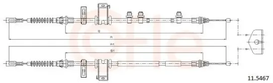Seilzug, Feststellbremse hinten COFLE 11.5467 Bild Seilzug, Feststellbremse hinten COFLE 11.5467