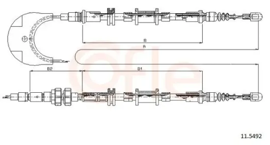 Seilzug, Feststellbremse hinten COFLE 11.5492 Bild Seilzug, Feststellbremse hinten COFLE 11.5492