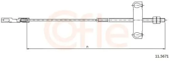 Seilzug, Feststellbremse Mitte COFLE 11.5671 Bild Seilzug, Feststellbremse Mitte COFLE 11.5671