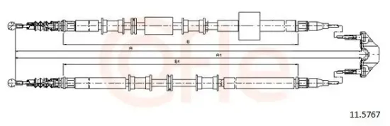 Seilzug, Feststellbremse hinten COFLE 11.5767 Bild Seilzug, Feststellbremse hinten COFLE 11.5767