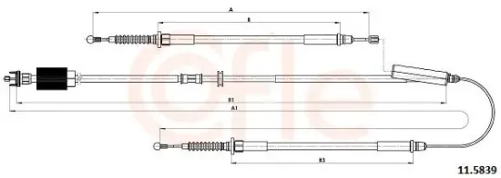 Seilzug, Feststellbremse hinten COFLE 11.5839 Bild Seilzug, Feststellbremse hinten COFLE 11.5839