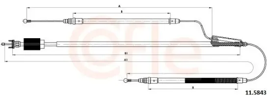 Seilzug, Feststellbremse hinten COFLE 11.5843 Bild Seilzug, Feststellbremse hinten COFLE 11.5843