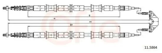 Seilzug, Feststellbremse hinten COFLE 11.5864 Bild Seilzug, Feststellbremse hinten COFLE 11.5864