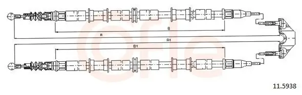 Seilzug, Feststellbremse hinten COFLE 11.5938