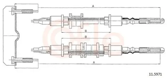 Seilzug, Feststellbremse hinten COFLE 11.5971 Bild Seilzug, Feststellbremse hinten COFLE 11.5971