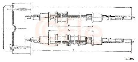 Seilzug, Feststellbremse hinten COFLE 11.597 Bild Seilzug, Feststellbremse hinten COFLE 11.597