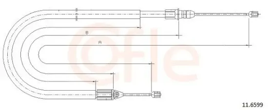 Seilzug, Feststellbremse hinten rechts COFLE 11.6599 Bild Seilzug, Feststellbremse hinten rechts COFLE 11.6599