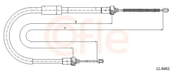 Seilzug, Feststellbremse hinten rechts COFLE 11.6662