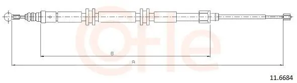 Seilzug, Feststellbremse hinten links hinten rechts COFLE 11.6684