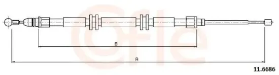 Seilzug, Feststellbremse hinten COFLE 11.6686 Bild Seilzug, Feststellbremse hinten COFLE 11.6686