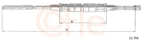 Seilzug, Feststellbremse hinten links hinten rechts COFLE 11.704 Bild Seilzug, Feststellbremse hinten links hinten rechts COFLE 11.704