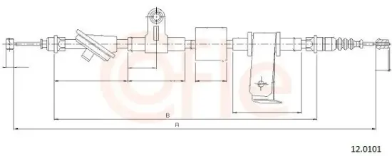 Seilzug, Feststellbremse hinten rechts COFLE 12.0101 Bild Seilzug, Feststellbremse hinten rechts COFLE 12.0101