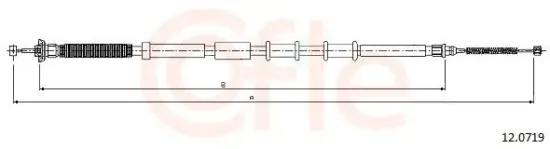Seilzug, Feststellbremse hinten links COFLE 12.0719 Bild Seilzug, Feststellbremse hinten links COFLE 12.0719