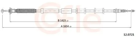 Seilzug, Feststellbremse hinten links COFLE 12.0721 Bild Seilzug, Feststellbremse hinten links COFLE 12.0721