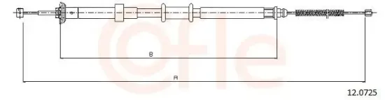 Seilzug, Feststellbremse hinten links COFLE 12.0725 Bild Seilzug, Feststellbremse hinten links COFLE 12.0725