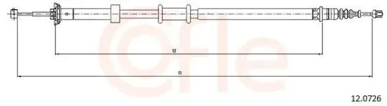 Seilzug, Feststellbremse hinten rechts COFLE 12.0726 Bild Seilzug, Feststellbremse hinten rechts COFLE 12.0726