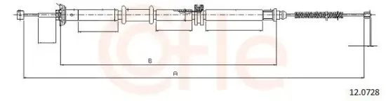Seilzug, Feststellbremse hinten rechts COFLE 12.0728 Bild Seilzug, Feststellbremse hinten rechts COFLE 12.0728
