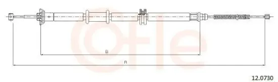 Seilzug, Feststellbremse hinten rechts COFLE 12.0730 Bild Seilzug, Feststellbremse hinten rechts COFLE 12.0730