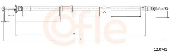 Seilzug, Feststellbremse hinten links COFLE 12.0741