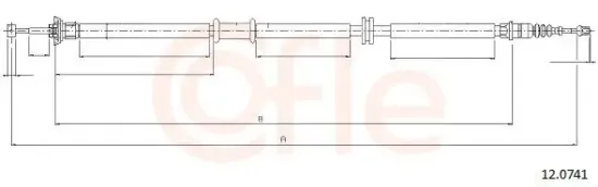 Seilzug, Feststellbremse hinten links COFLE 12.0741 Bild Seilzug, Feststellbremse hinten links COFLE 12.0741