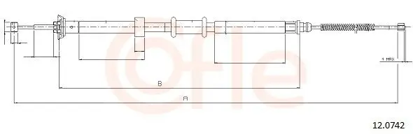 Seilzug, Feststellbremse hinten rechts COFLE 12.0742
