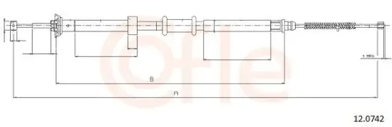 Seilzug, Feststellbremse hinten rechts COFLE 12.0742 Bild Seilzug, Feststellbremse hinten rechts COFLE 12.0742
