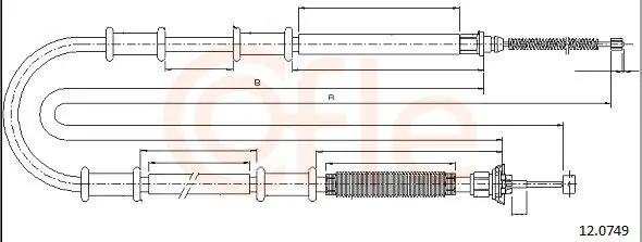Seilzug, Feststellbremse hinten links hinten rechts COFLE 12.0749