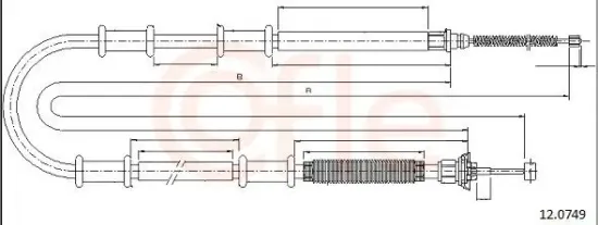 Seilzug, Feststellbremse hinten links hinten rechts COFLE 12.0749 Bild Seilzug, Feststellbremse hinten links hinten rechts COFLE 12.0749