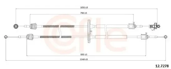 Seilzug, Schaltgetriebe COFLE 12.7278 Bild Seilzug, Schaltgetriebe COFLE 12.7278