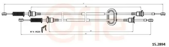 Seilzug, Schaltgetriebe COFLE 15.2894 Bild Seilzug, Schaltgetriebe COFLE 15.2894