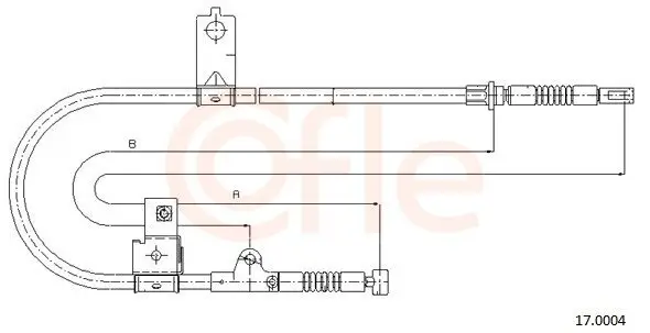 Seilzug, Feststellbremse hinten rechts COFLE 17.0004