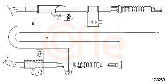 Seilzug, Feststellbremse hinten rechts COFLE 17.0235