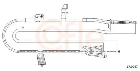 Seilzug, Feststellbremse hinten links COFLE 17.0247 Bild Seilzug, Feststellbremse hinten links COFLE 17.0247