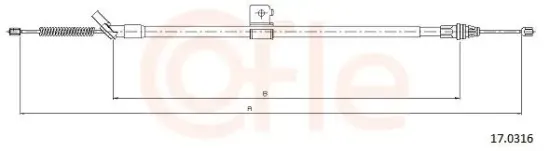 Seilzug, Feststellbremse hinten links COFLE 17.0316 Bild Seilzug, Feststellbremse hinten links COFLE 17.0316