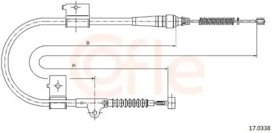 Seilzug, Feststellbremse hinten rechts COFLE 17.0338 Bild Seilzug, Feststellbremse hinten rechts COFLE 17.0338