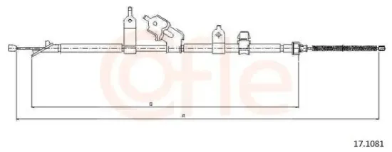 Seilzug, Feststellbremse hinten rechts COFLE 17.1081 Bild Seilzug, Feststellbremse hinten rechts COFLE 17.1081