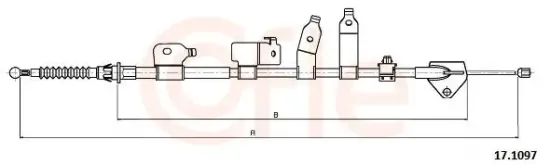 Seilzug, Feststellbremse hinten rechts COFLE 17.1097 Bild Seilzug, Feststellbremse hinten rechts COFLE 17.1097
