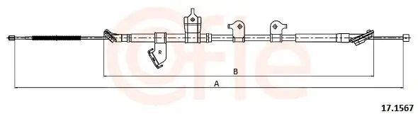 Seilzug, Feststellbremse hinten rechts COFLE 17.1567