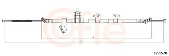 Seilzug, Feststellbremse hinten rechts COFLE 17.1570 Bild Seilzug, Feststellbremse hinten rechts COFLE 17.1570